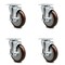 Service Caster Avantco HPCASTWB Swivel Caster Locking Replacement Set AVA-SCC-20S514-PPUB-MRN-TLB-TP2-4 - alternate 1
